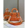 Dior Medium Lady D-Lite Bag In Fluorescent Orange Toile de Jouy Reverse Embroidery 632