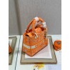 Dior Medium Lady D-Lite Bag In Fluorescent Orange Toile de Jouy Reverse Embroidery 632