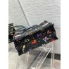 Dior Medium Book Tote Bag In Black Pixel Zodiac Embroidery 805