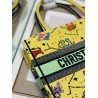 Dior Small Book Tote Bag In Yellow Multicolor Pixel Zodiac Embroidery 874