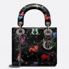 Dior Mini Lady Dior Bag In Black Calfskin with Pixel Zodiac Print 942