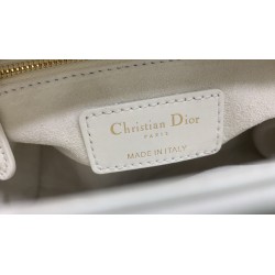 Dior Mini Lady Dior Bag In White Lambskin with Star Embroidery 800