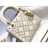 Dior Mini Lady Dior Bag In White Lambskin with Star Embroidery 800