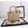 Dior Medium Lady Dior Bag with Enamel Charm In Beige Lambskin 838