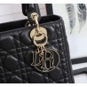 Dior Medium Lady Dior Bag with Enamel Charm In Black Lambskin 416