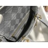 Dior Medium Lady D-Lite Bag In Gray Cannage Embroidery 476