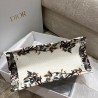 Dior Small Book Tote Bag In White Jardin d'Hiver Embroidery 571