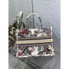 Dior Medium Book Tote Bag In White Jardin d'Hiver Embroidery 644