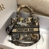 Dior Medium Lady D-Lite Bag In Beige Jardin d'Hiver Embroidery 772