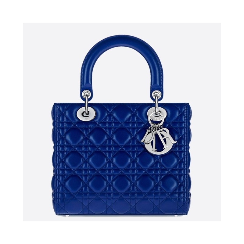 Dior Medium Lady Dior Bag In Blue Lambskin 190