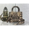 Dior Medium Lady D-Lite Bag In Brown Toile de Jouy Embroidery 826