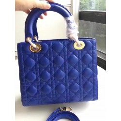 Dior Medium Lady Dior Bag In Blue Lambskin 190