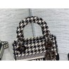 Dior Mini Lady D-Lite Bag In Black and White Houndstooth Embroidery 915