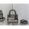 Dior Mini Lady D-Lite Bag In Black and White Houndstooth Embroidery 915