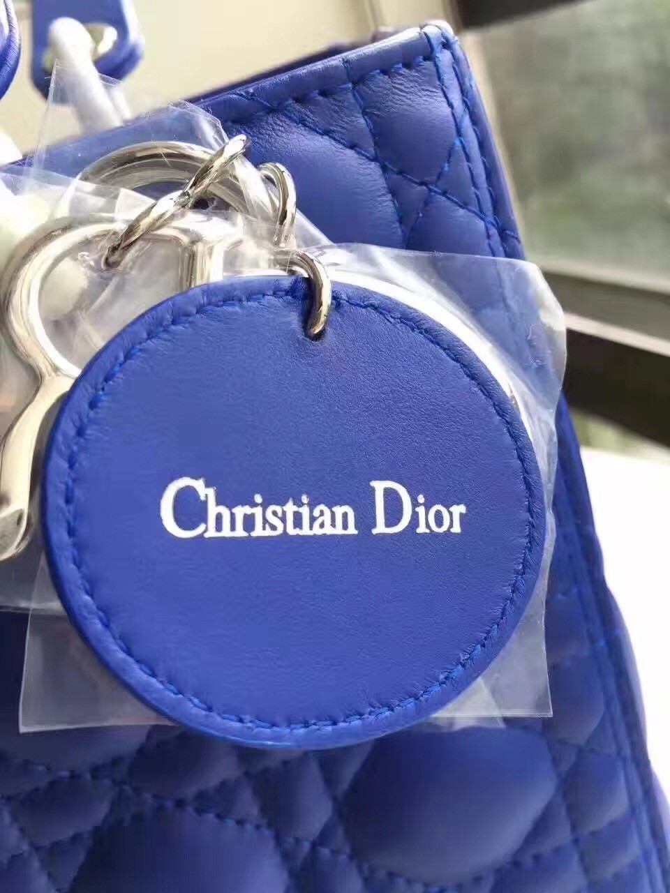 Dior Medium Lady Dior Bag In Blue Lambskin 190