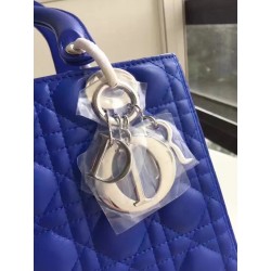 Dior Medium Lady Dior Bag In Blue Lambskin 190