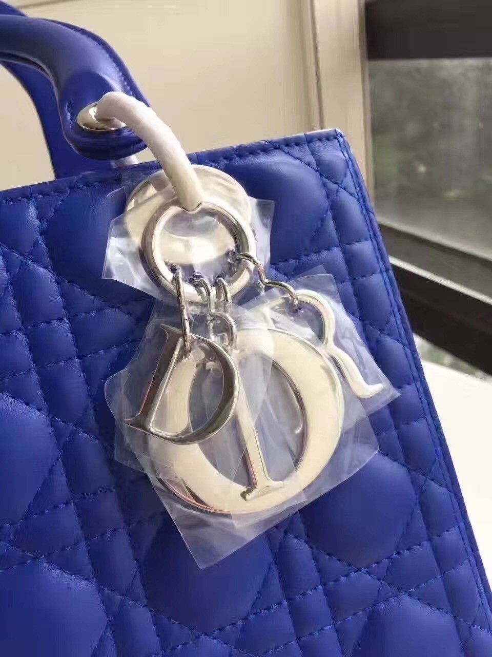 Dior Medium Lady Dior Bag In Blue Lambskin 190