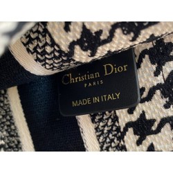 Dior Mini Book Tote Bag In Micro Houndstooth Embroidery 964