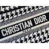 Dior Mini Book Tote Bag In Micro Houndstooth Embroidery 964