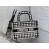 Dior Mini Book Tote Bag In Micro Houndstooth Embroidery 964