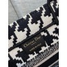 Dior Small Book Tote Bag In Micro Houndstooth Embroidery  000