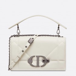 Dior 30 Montaigne Chain Bag With Handle In White Lambskin 104