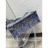 Dior Large Book Tote Bag In Blue Brocart Denim-Effect Embroidery 178