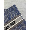 Dior Large Book Tote Bag In Blue Brocart Denim-Effect Embroidery 178