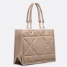 Dior Medium Essential Tote Bag In Hazelnut Archicannage Calfskin 231