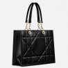 Dior Medium Essential Tote Bag In Black Archicannage Calfskin 269