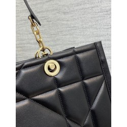 Dior Medium Essential Tote Bag In Black Archicannage Calfskin 269