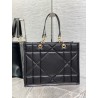 Dior Medium Essential Tote Bag In Black Archicannage Calfskin 269