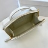 Dior Caro Box Bag with Chain in White Macrocannage Calfskin 431