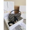 Dior Saddle Mini Bag with Strap in Blue Oblique Jacquard 744