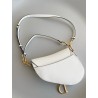 Dior Saddle Bag with Strap in White Grained Calfskin 768