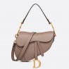 Dior Saddle Bag with Strap in Warm Taupe Grained Calfskin 804