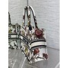 Dior Small Book Tote Bag In White Multicolor Jardin Botanique Embroidery 337