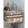 Dior Medium Book Tote Bag In Powder Pink Jardin Botanique Embroidery 362