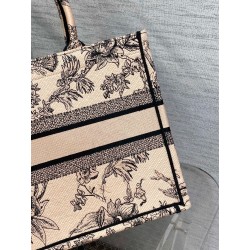 Dior Medium Book Tote Bag In Powder Pink Jardin Botanique Embroidery 362