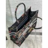 Dior Large Book Tote Bag In Black Multicolor Jardin Botanique Embroidery 424