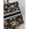 Dior Large Book Tote Bag In Black Multicolor Jardin Botanique Embroidery 424