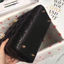 Dior Medium Lady Dior Bag In Black Lambskin 906