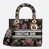 Dior Medium Lady D-Lite Bag In Black Jardin Botanique Embroidery 452