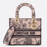 Dior Medium Lady D-Lite Bag In Powder Jardin Botanique Embroidery 493