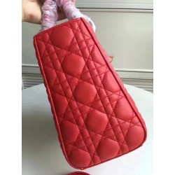 Dior Medium Lady Dior Bag In Red Lambskin 743