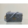 Dior Caro Pouch In Cloud Blue Cannage Calfskin 558