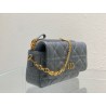 Dior Caro Pouch In Cloud Blue Cannage Calfskin 558