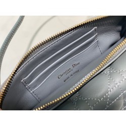 Dior Caro Pouch In Cloud Blue Cannage Calfskin 558