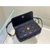 Dior Caro Pouch In Black Cannage Calfskin 491