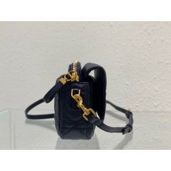 Dior Caro Pouch In Black Cannage Calfskin 491